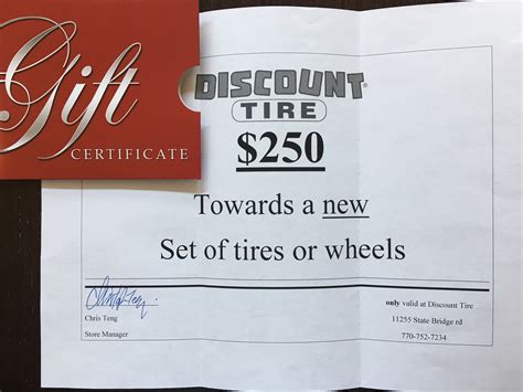 are the certicicates at discount tire
